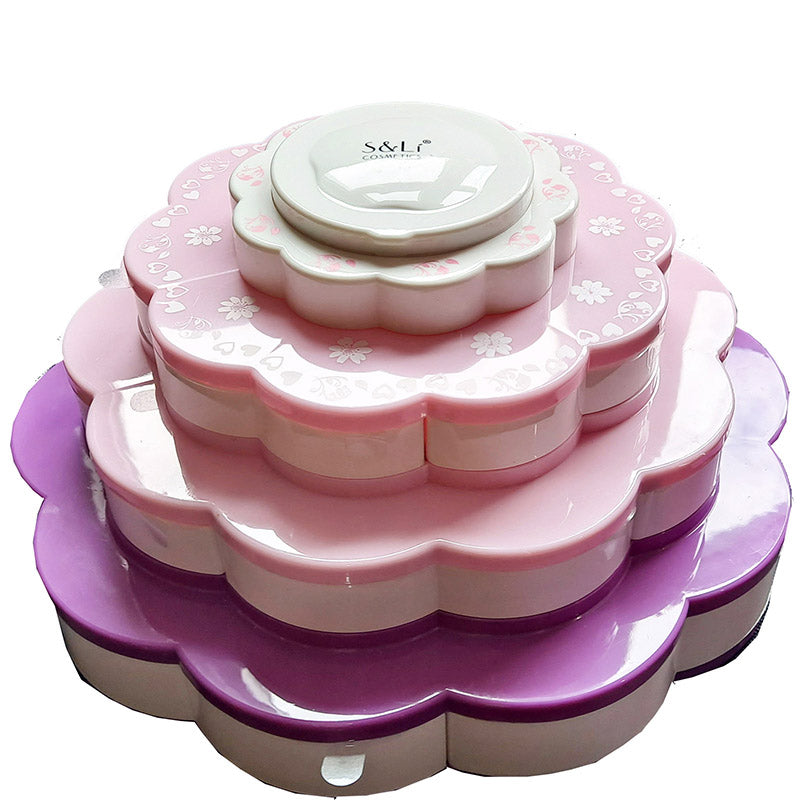 Kid Girls Makeup Set Flower Style Eco-friendly Pretend Cosmetic Play Kit Princess Toy