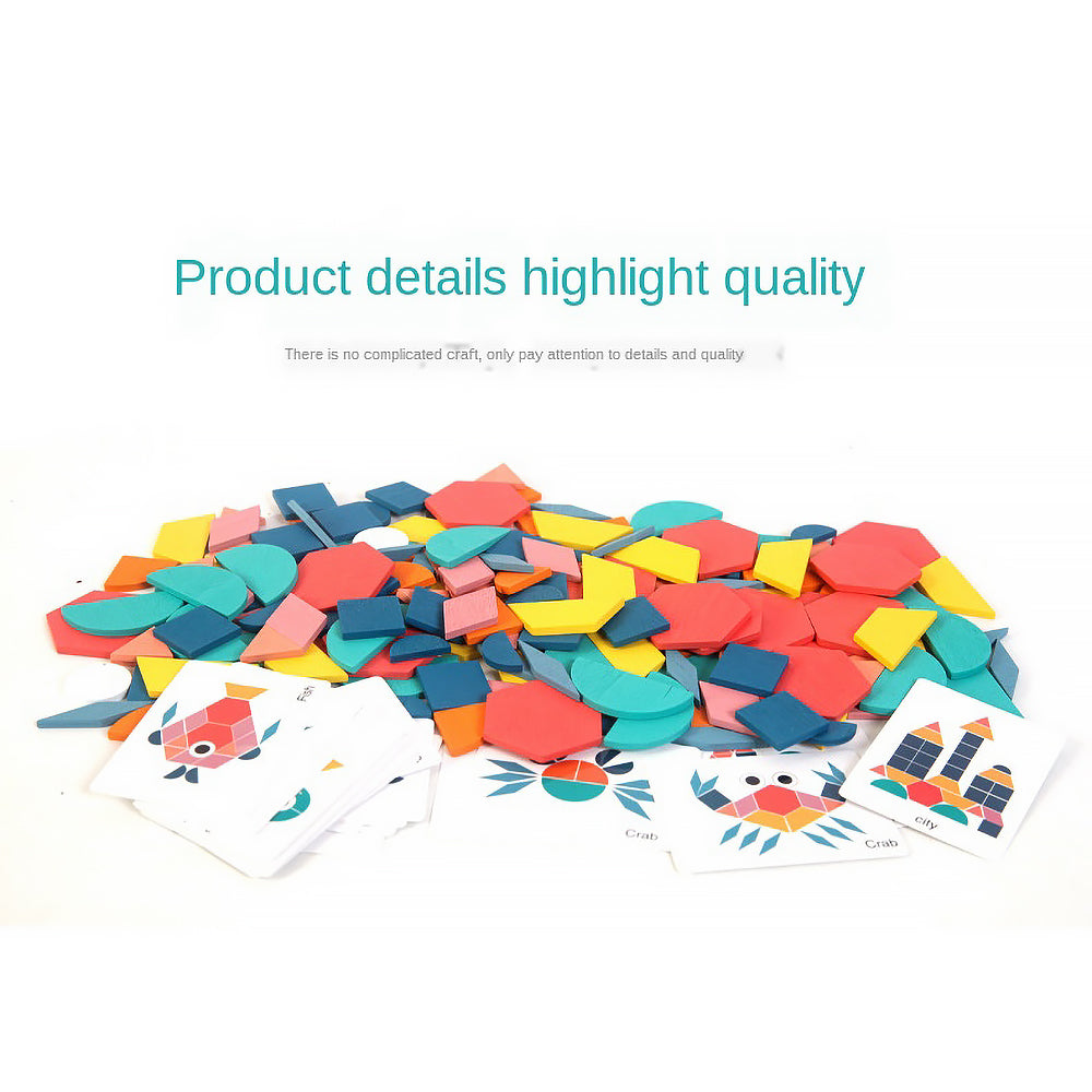 180Pcs Wooden Jigsaw Puzzle Games Montessori Educational Toys For Kids Patterns