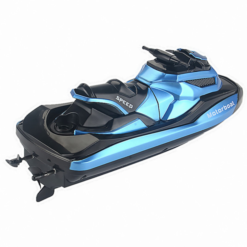 2.4GHz 4CH RC Remote Control Motorboat Racing Boat 1/47 Speedboat Kids Toy Silver Blue