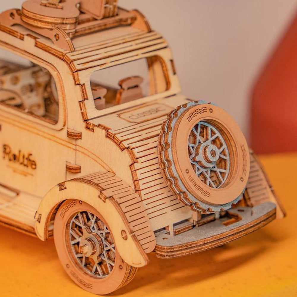 Robotime Retro Vintage Car DIY 3D Wooden Puzzle Model Kit Toy TG504