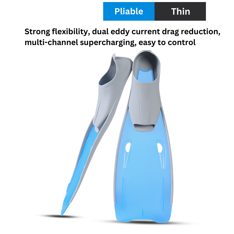 Diving Swimming Fins Full Foot Fins Flippers Flexible Comfort Adult Profession Diving Fins Swimming Fins Water Sports - Black