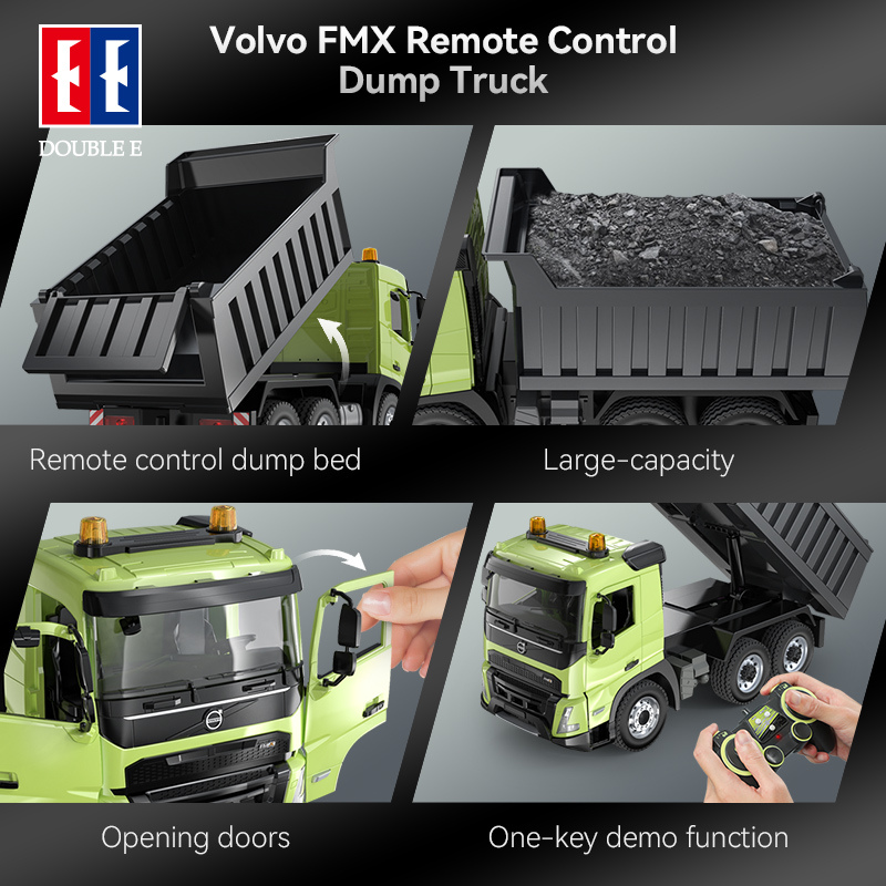Double E E505-003 Remote Control 1:20 Volvo FMX Dump Truck Construction Car Vehicles