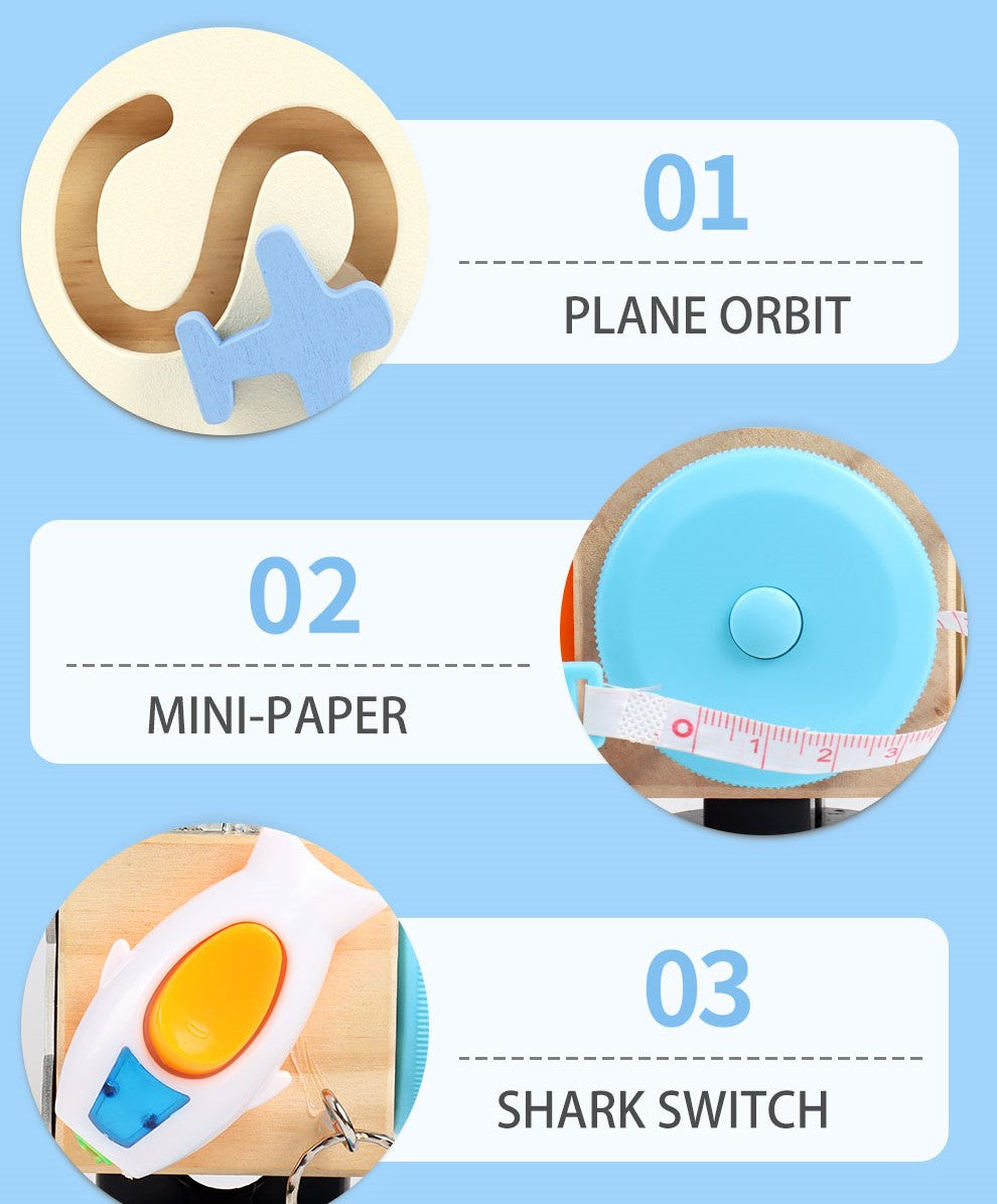 Wooden Busy Cube Music Box 7-in-1 Montessori Educational Toy