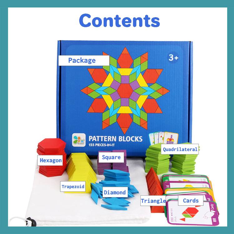 155Pcs Wooden Jigsaw Puzzle Games Montessori Educational Toys For Kids Patterns