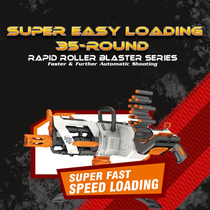 Rapid Roller Blaster Electric Motorised Dart Shooting Gun Toy 40 Soft Foam Bullet