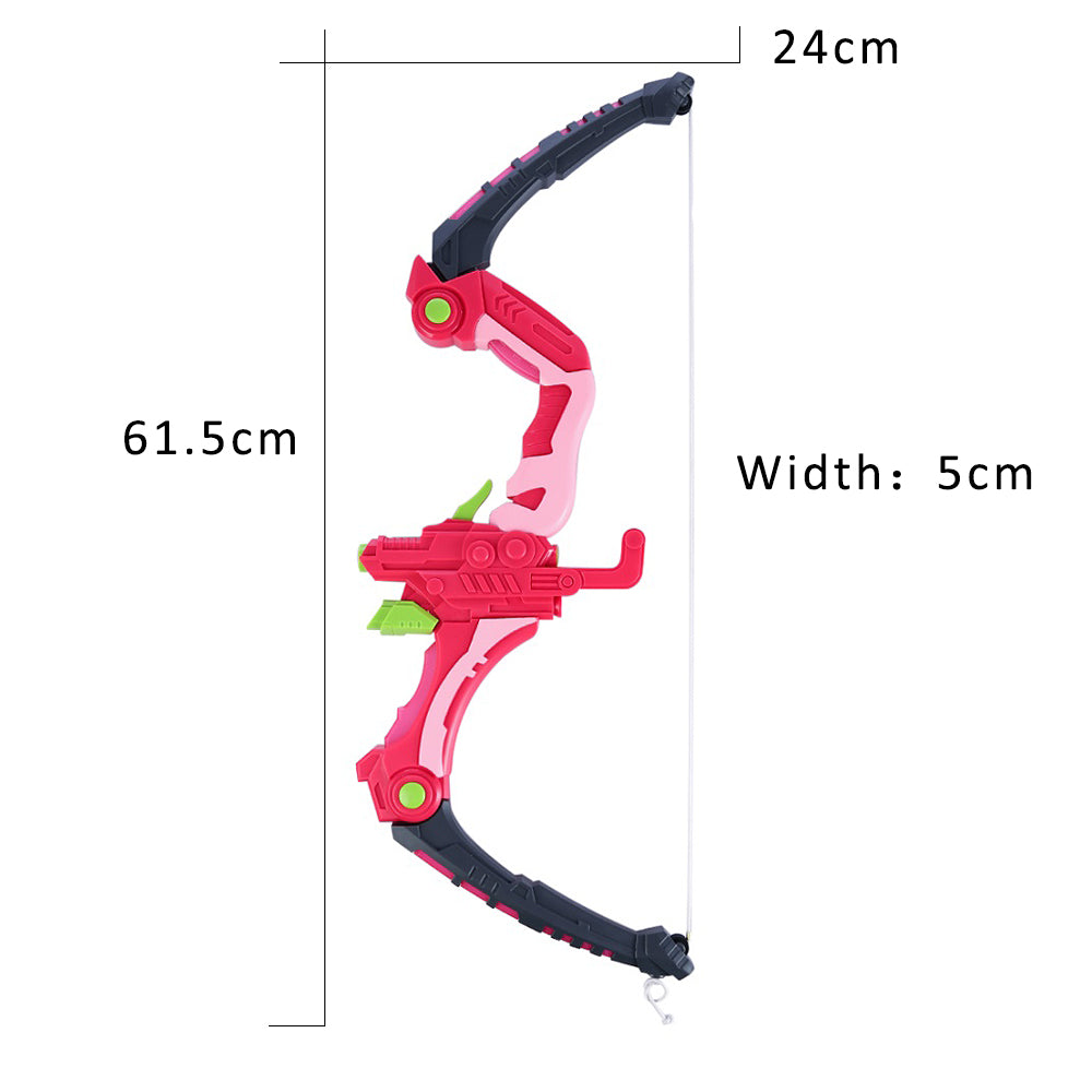 Light Up Laser Aiming Bow With 3 Suction Cup Arrows Kids Archery Toys Set Girls