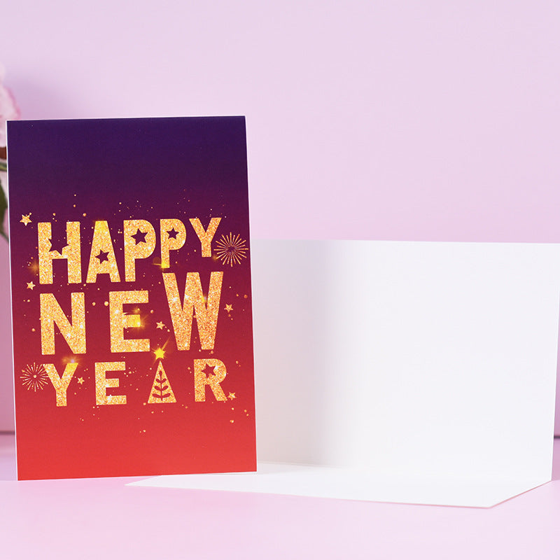 24pcs Premium Christmas and New Year Cards Xmas & New Year Cards 6 Styles Bulk Mixed Card Pack With Envelopes and Stickers - Red and Green