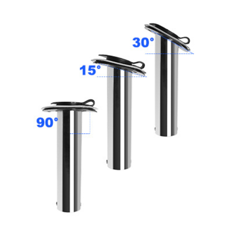 2 Pcs Premium Stainless Steel Rod Holders Fishing Rod Holders With Rubber Cap 30 Degrees