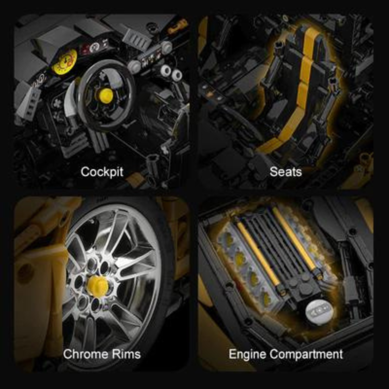 CaDA C61057W 3187PCS Bricks Master Series Italian Super Car Set 1:8 Scale Ferrari 488pista RC Car Building Blocks Toy Set