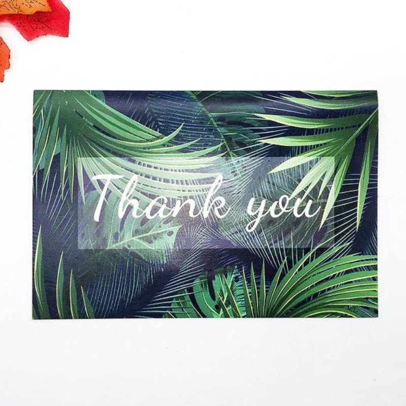 24pcs Premium Greeting Cards Thank You Cards 6 Styles Bulk Mixed Party Card Pack With Envelopes and Stickers - Tropical Plants