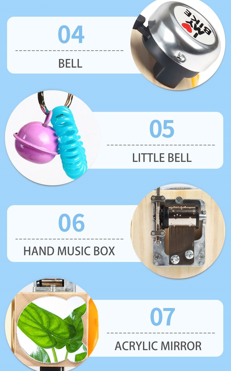 Wooden Busy Cube Music Box 7-in-1 Montessori Educational Toy