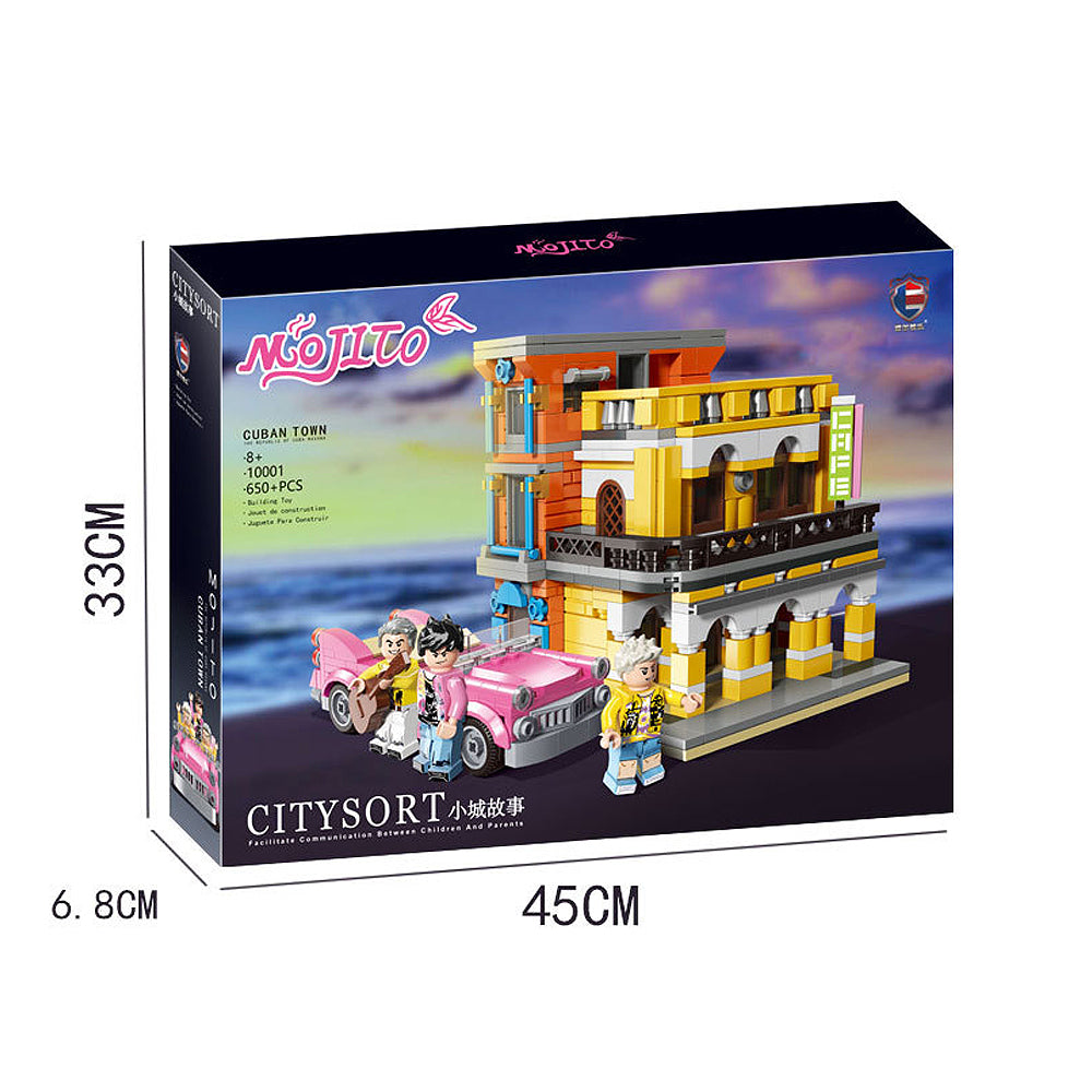 650PCS Havana City Model Building Blocks Bricks Street View Kids Toys Gifts