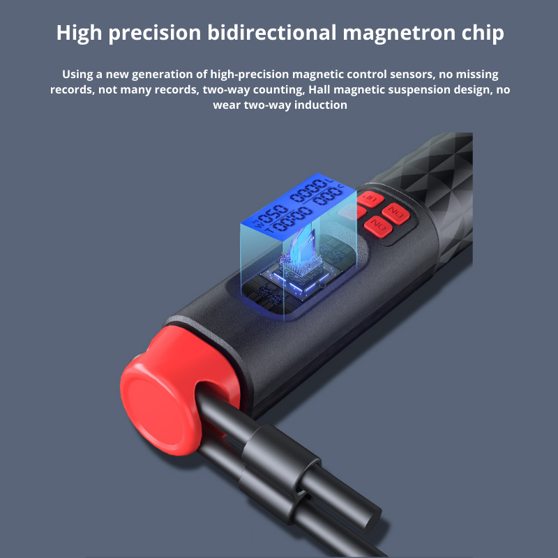 2-IN-1 Smart Cordless Skipping Rope With Digital Counter Non-slip Handle for Gym Sports Fitness - Black/Gray