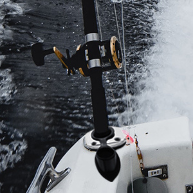 2 Pcs Premium Stainless Steel Rod Holders Fishing Rod Holders With Rubber Cap 30 Degrees