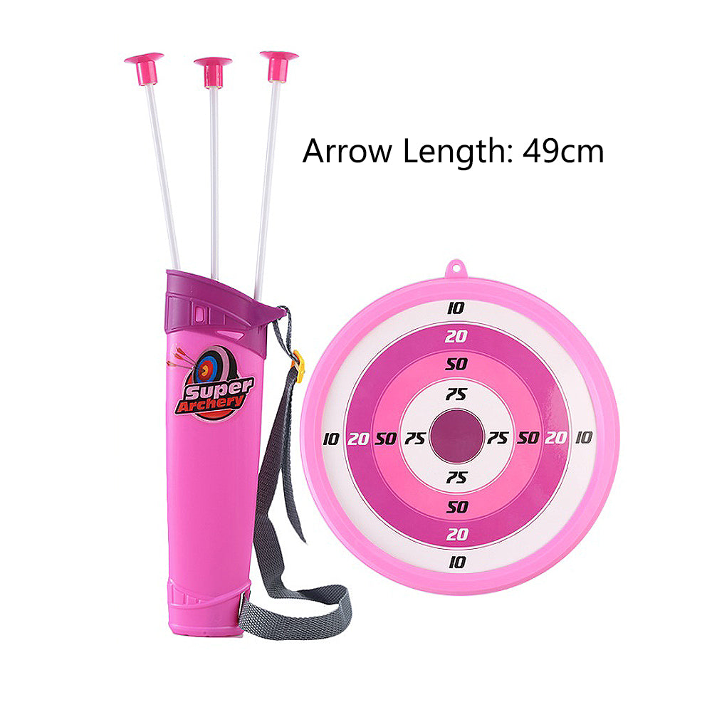 Light Up Laser Aiming Bow With 3 Suction Cup Arrows Kids Archery Toys Set Girls