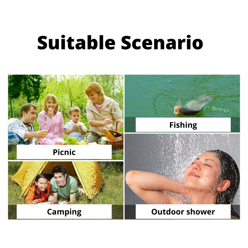 20L Camping Outdoor Hot Water Bath Shower Bag Black Wash Bag Convenient Camping Supplies Water Storage Bag