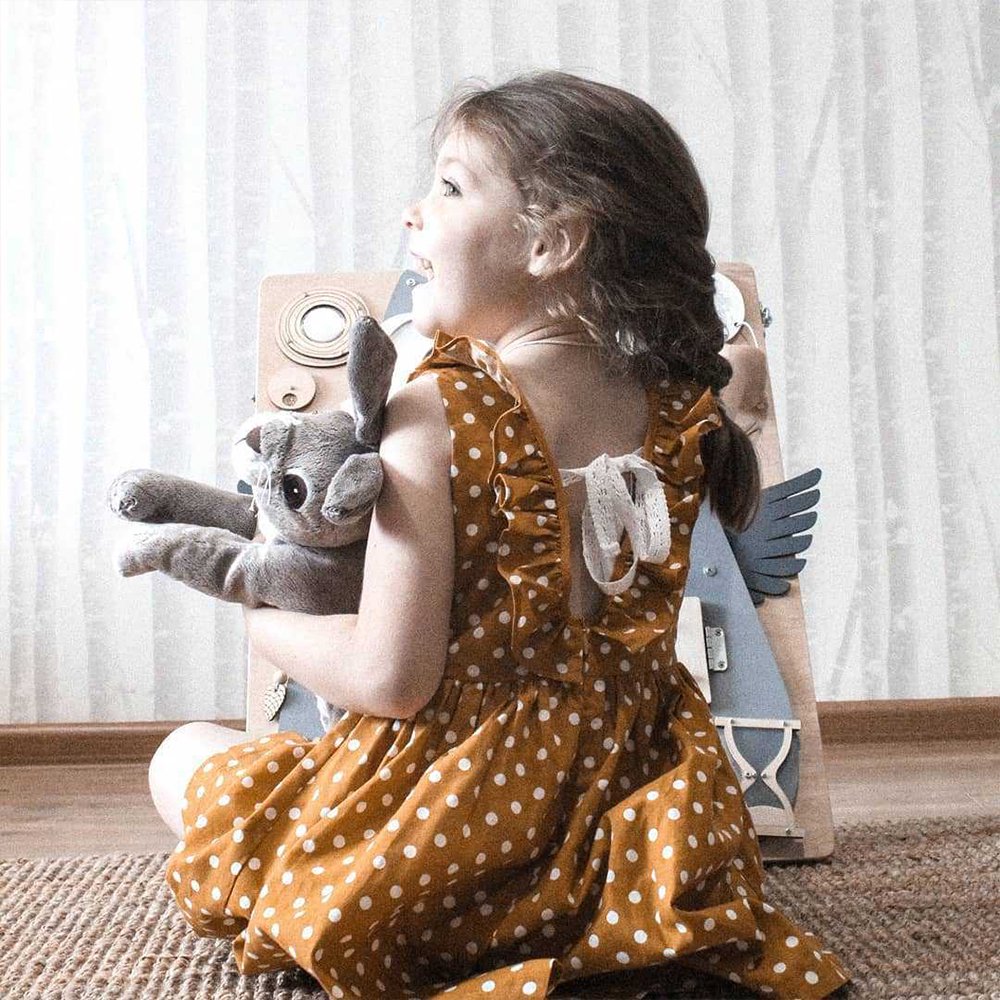 Sleeping Owl Baby Early Education Busy Board Wooden Toy Montessori Toy Baby Sensory Activity Board