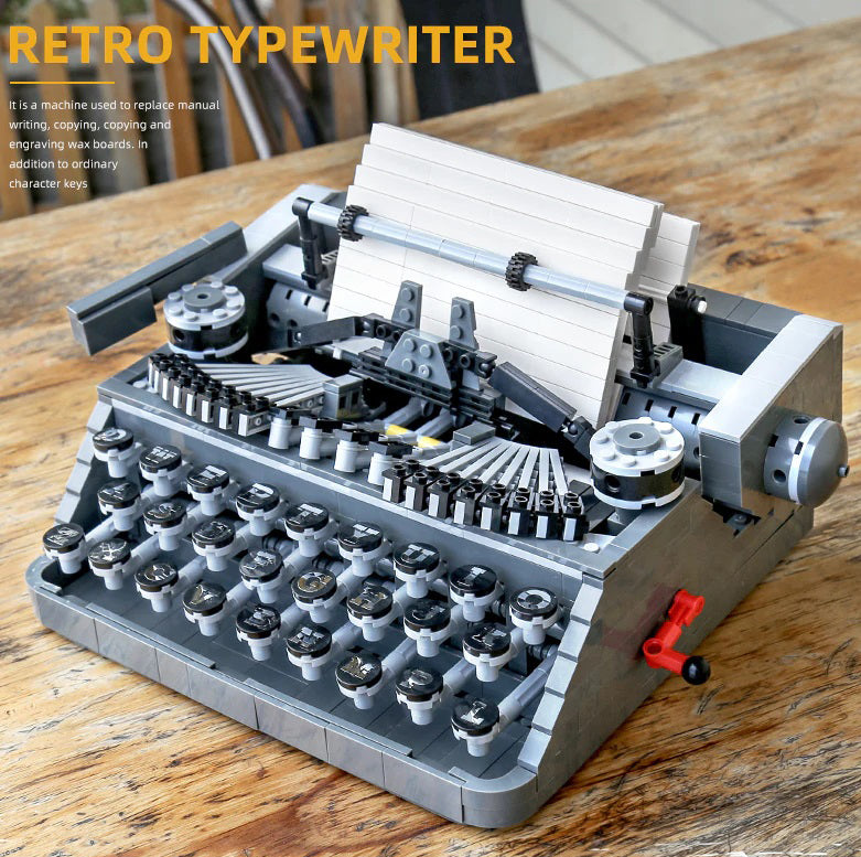 1618 Pcs Type Writer Classic Typewriter Mechanical Building Blocks Bricks Kids and Adult Gift Toy