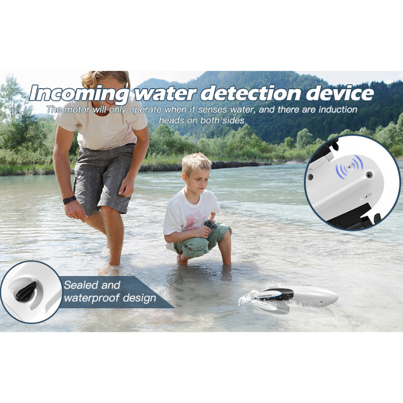 2.4GHz Remote Control Boat with Innovative Hull Double-Sided Driving Design with LED Light for Pools and Lakes Adults and Kids Toy Gift