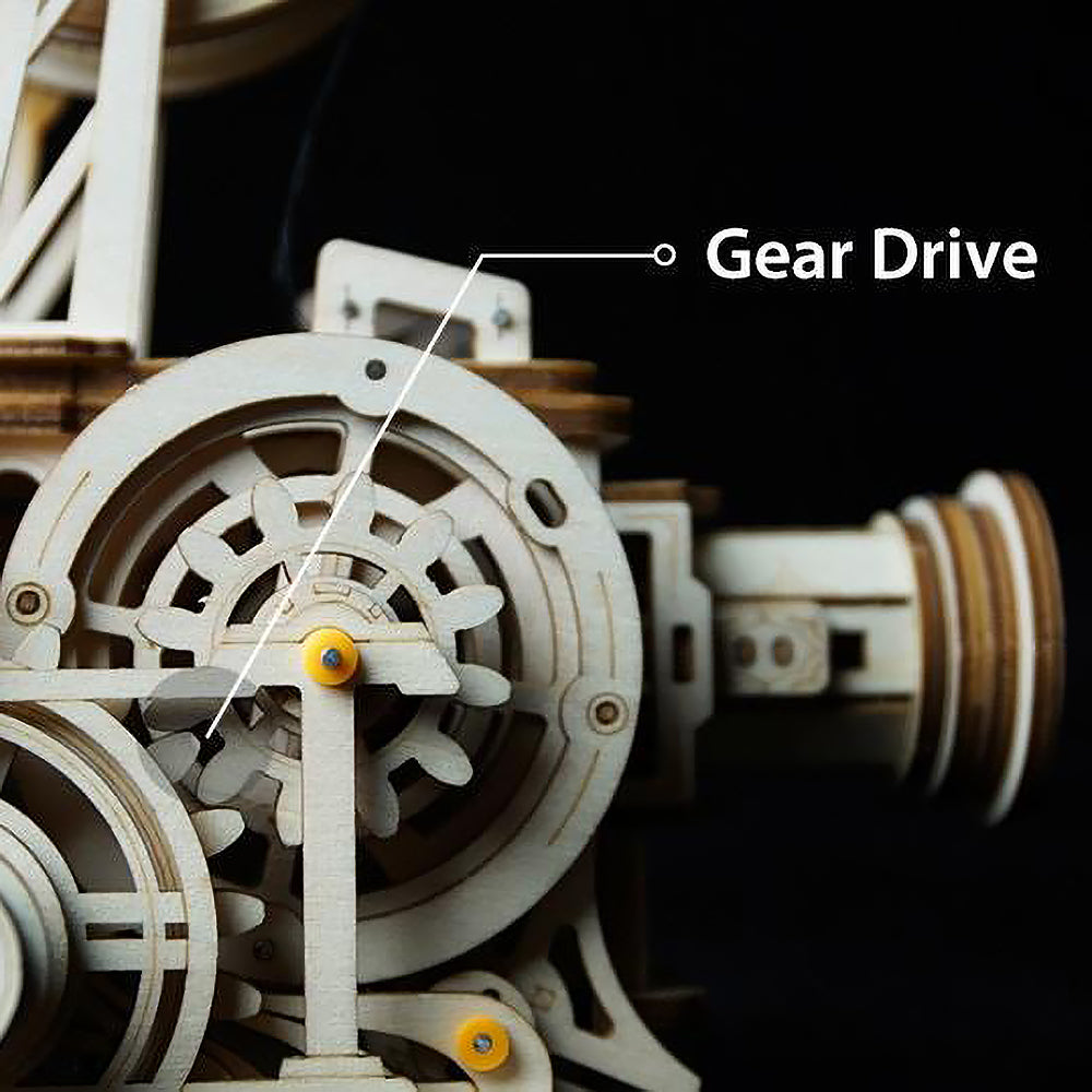 Robotime 3D DIY Wooden Puzzle Mechanical Gear Vintage Vitascope Projector LK601
