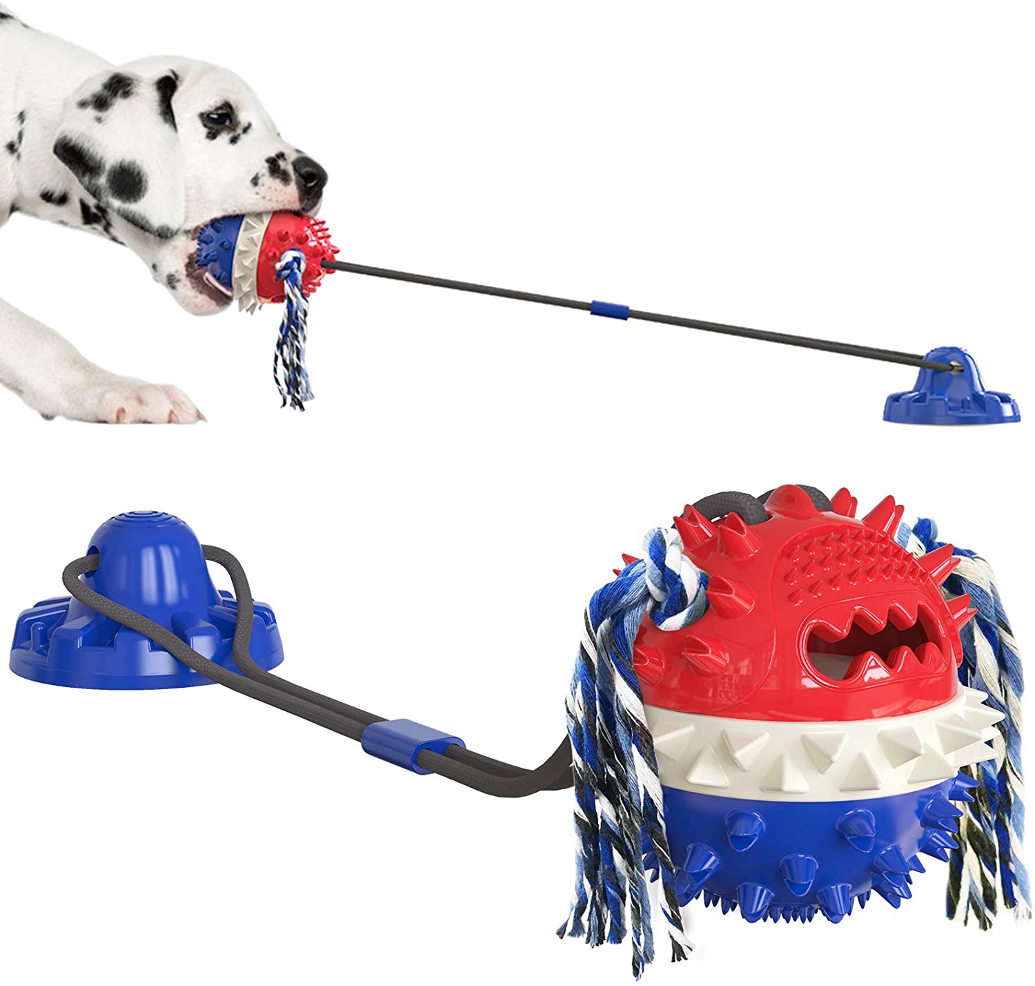 Suction Cup Dog Toy, Dog Chew Toy, Interactive Rope Ball with Powerful  Sucker