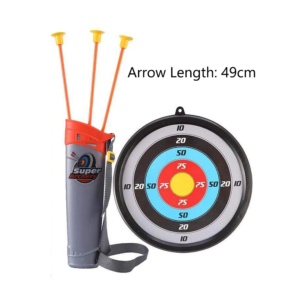 Light Up Laser Aiming Bow with 3 Suction Cup Arrows Kid Archery Toy Set Red
