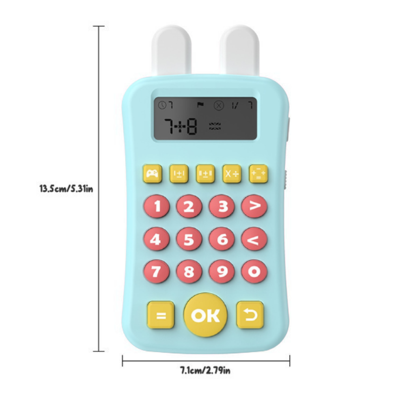 Montessori Mini Maths Teaching Calculator Early Learning Math Machine with Timing Maths Learning Educational Game for Kids Blue