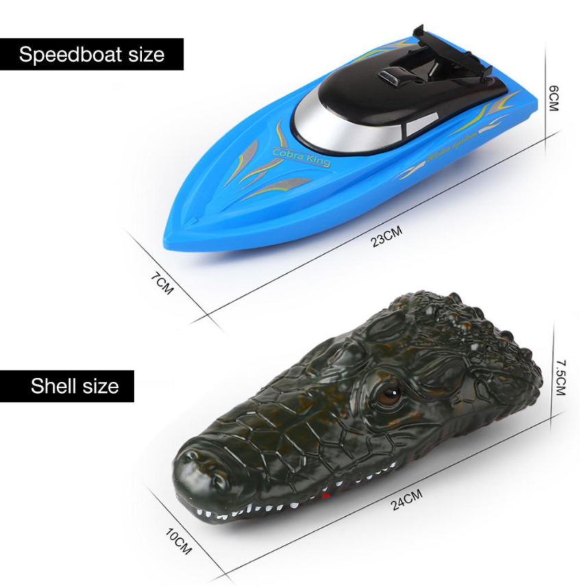 2 In 1 RC 2.4GHz Remote Control Kids Electric Crocodile Head Racing Boat Yacht