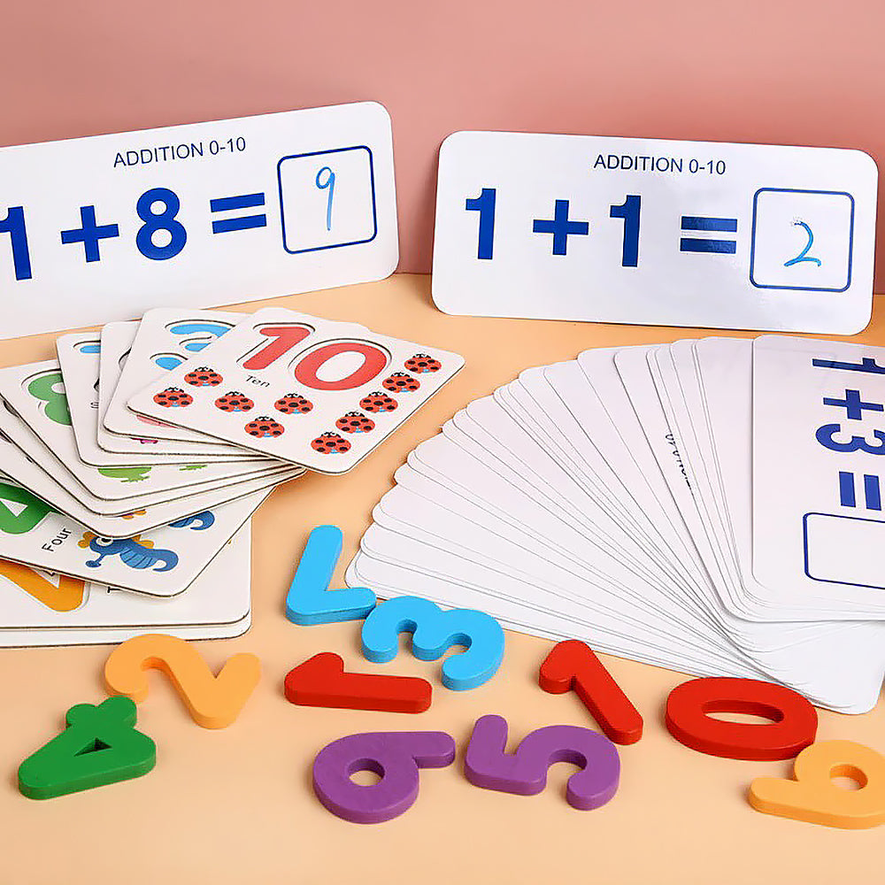 Wooden Math Kit for Kids 3+ | STEM Learning Toy with Counting Sticks, Number Cards & Marker | Develop Numeracy, Creativity & Logic | Non-Toxic Preschool Gift