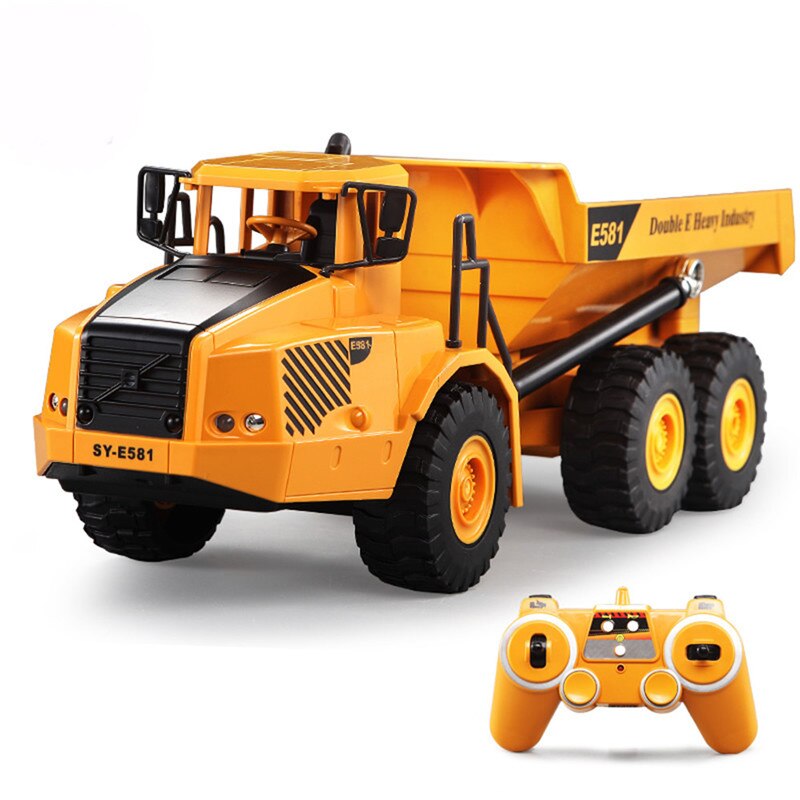 Double E E581-003 HMANE 1/20 2.4G 2WD RC Volvo A40G Dump Truck Remote Control Car Electronic Engineering Vehicle Toys