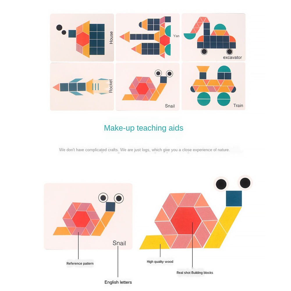 180Pcs Wooden Jigsaw Puzzle Games Montessori Educational Toys For Kids Patterns