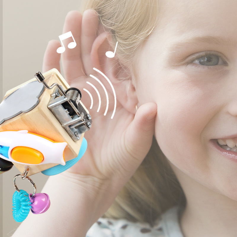 Wooden Busy Cube Music Box 7-in-1 Montessori Educational Toy