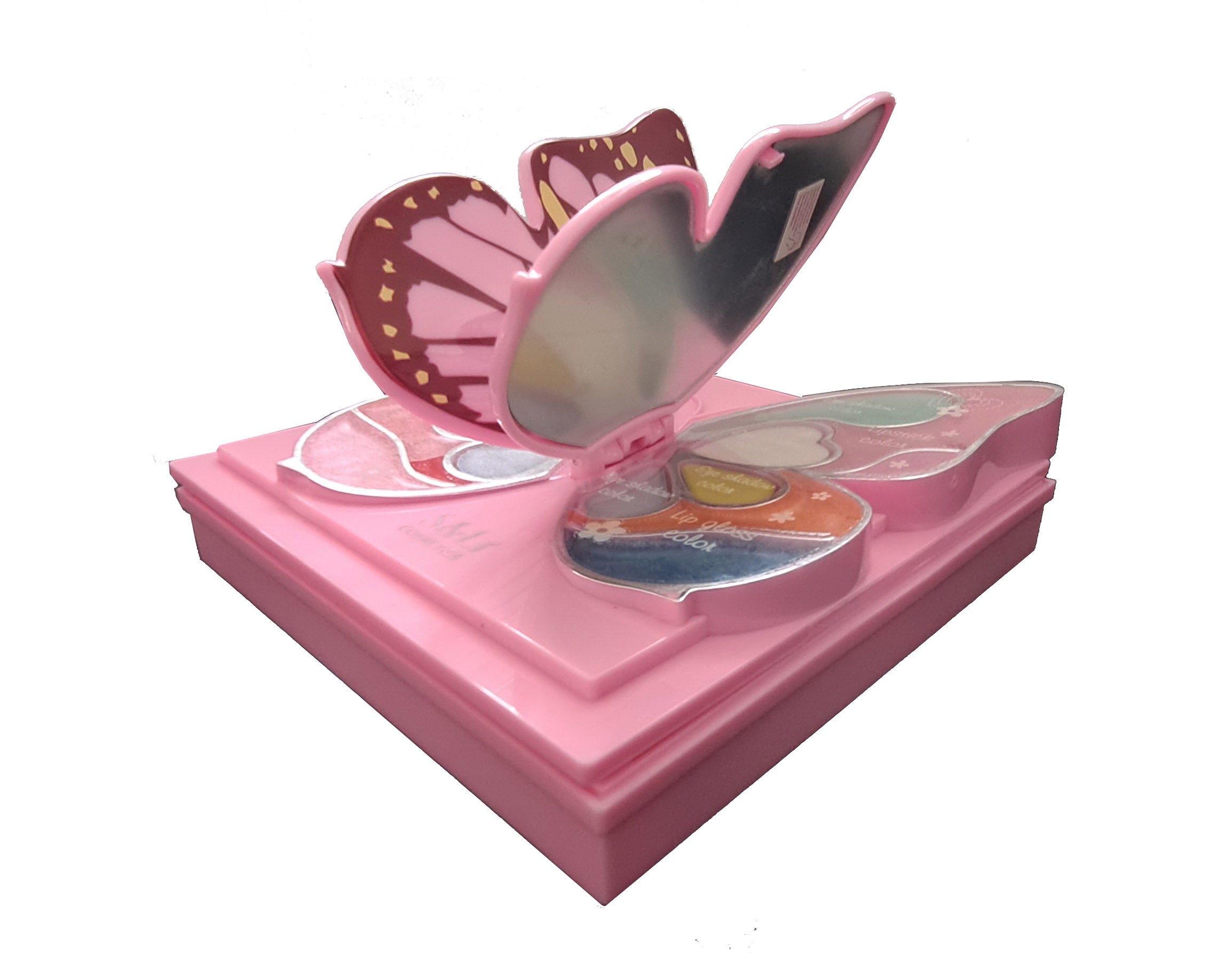Kid Girls Makeup Set Butterfly Style Eco-friendly Cosmetic Pretend Play Kit Princess Toy