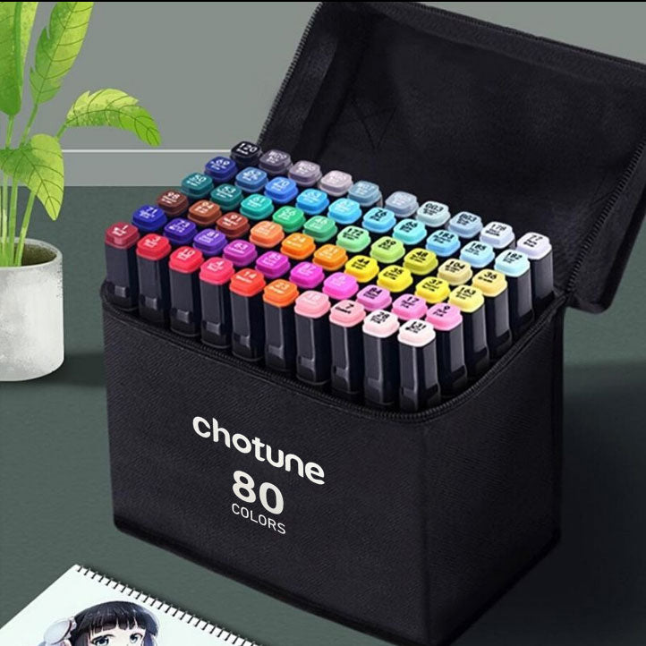 80 PCS Color Marker Art Set Double Head Alcohol Based Children Gift