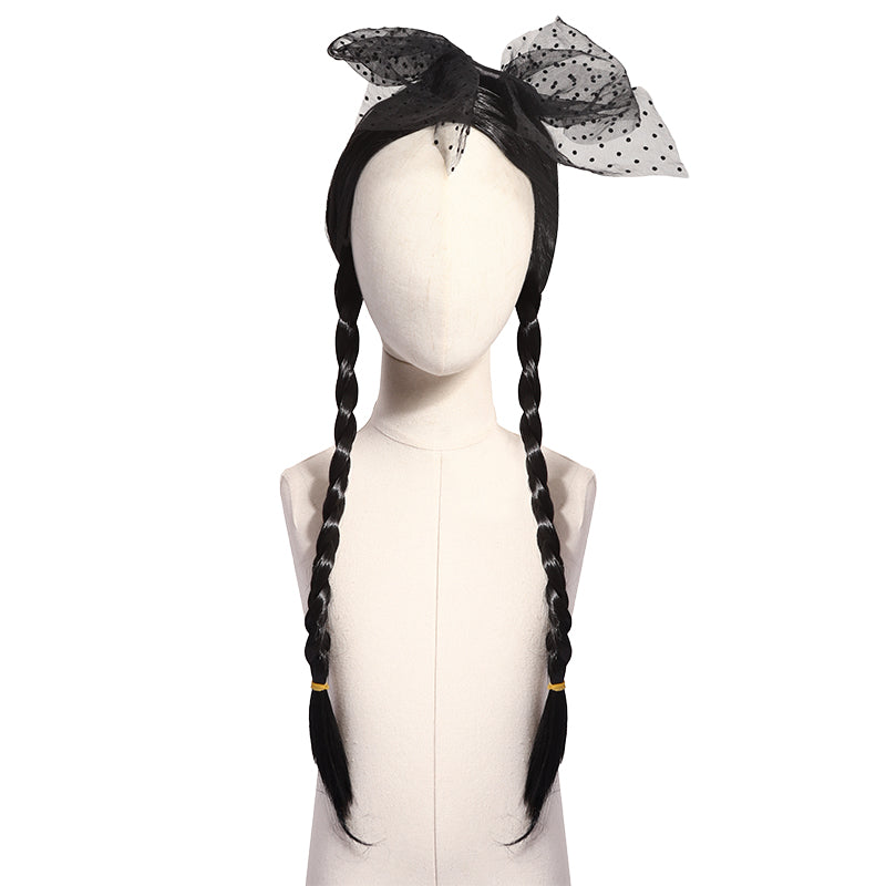 Girls Wednesday Dress Flying Sleeve Tulle Party Dress Halloween Fancy-Dress Cosplay Costume