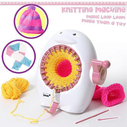 22Needles Penguin Knitting Machine DIY Scraf Hat Weaving Loom Kids Learning Gift
