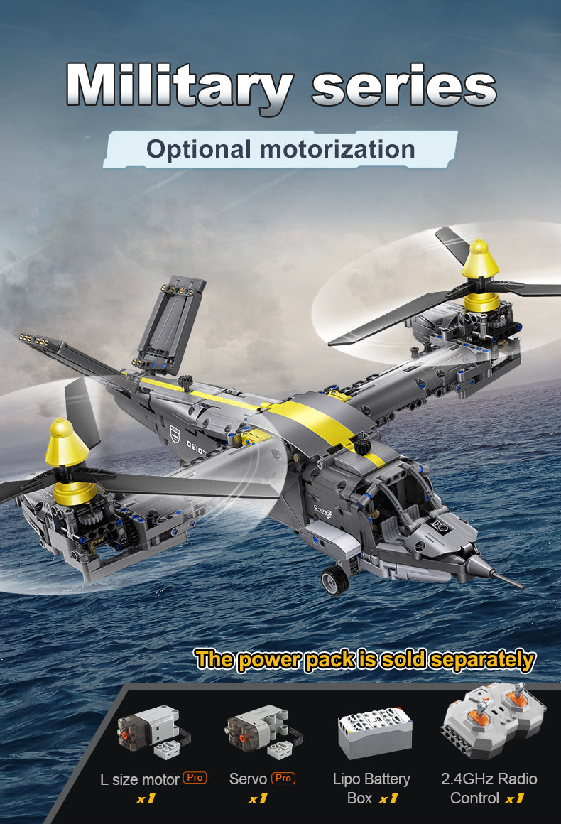 CaDA 1436 PCS Bell V-280 Valor Tiltrotor Aircraft Building Blocks Bricks