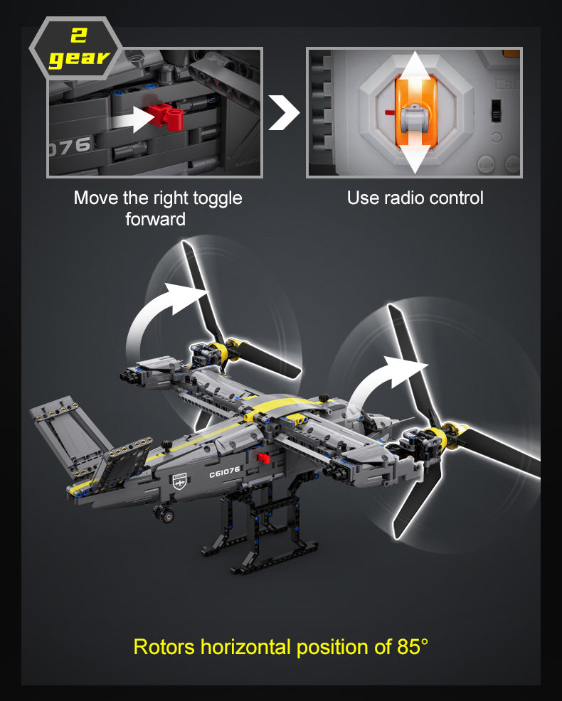 CaDA 1436 PCS Bell V-280 Valor Tiltrotor Aircraft Building Blocks Bricks