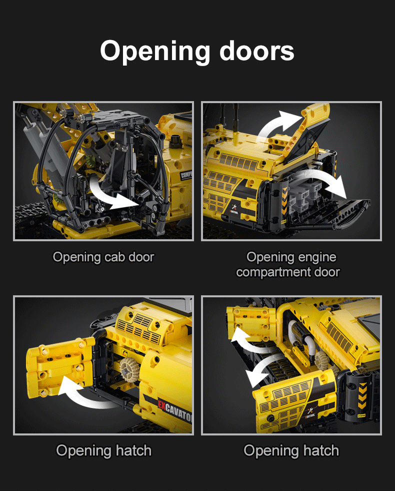 CaDA C61082W 1702pcs High-Tech Excavator Truck Vehicles Building Blocks Models