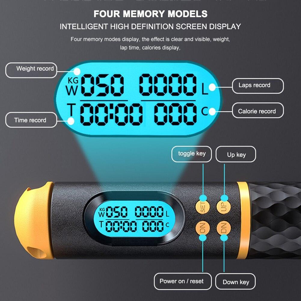 2-IN-1 Smart Cordless Skipping Rope With Digital Counter Non-slip Handle for Gym Sports Fitness - White/Blue