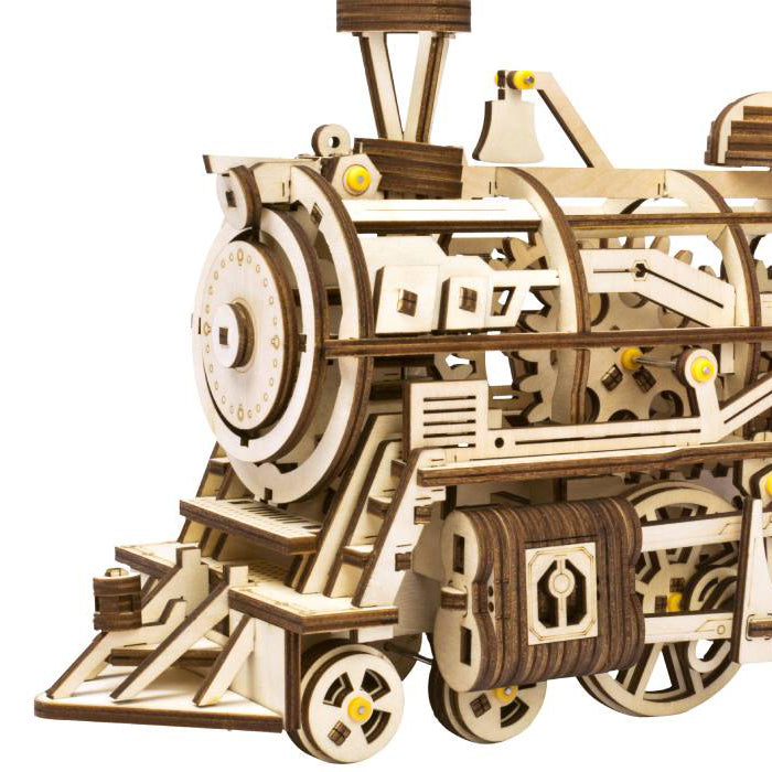Robotime 3D DIY Wooden Puzzle Mechanical Gear Drive Locomotive Model Kits LK701