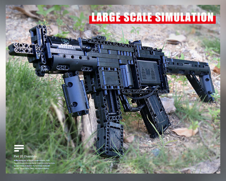 783PCS Mould King 14001 MP5 Motorised MP5 Gun Building Blocks Toy Assembly Set