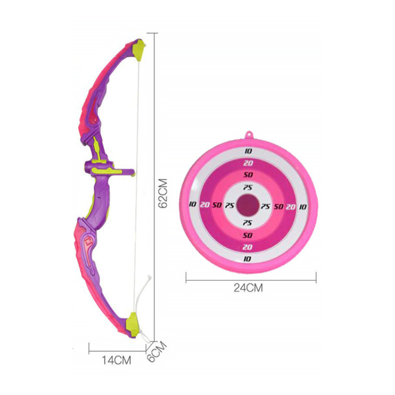 Fonderland Light Up Bow With 3 Suction Cup Arrows Kids Archery Toys Set Girl Like Gift