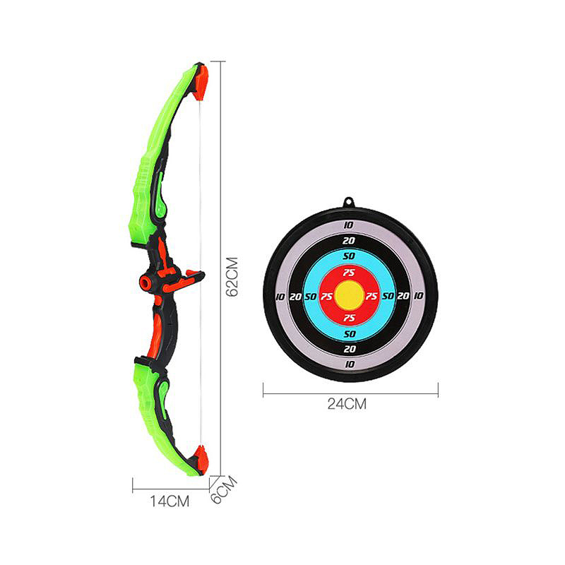 Fonderland Green Light Up Bow with 3 Suction Cup Arrows Kids Archery Toys Set for Gift