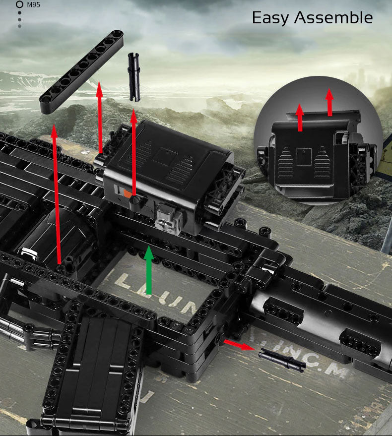 783PCS Mould King 14001 MP5 Motorised MP5 Gun Building Blocks Toy Assembly Set