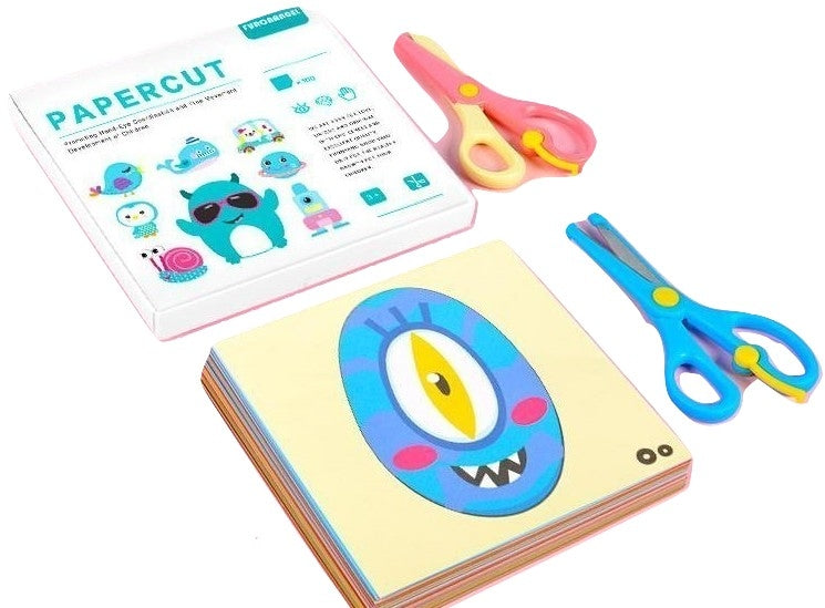 Kids 100 Pc Cutting Paper Set B Craft Scissors Early Learning Art Hand Preschool