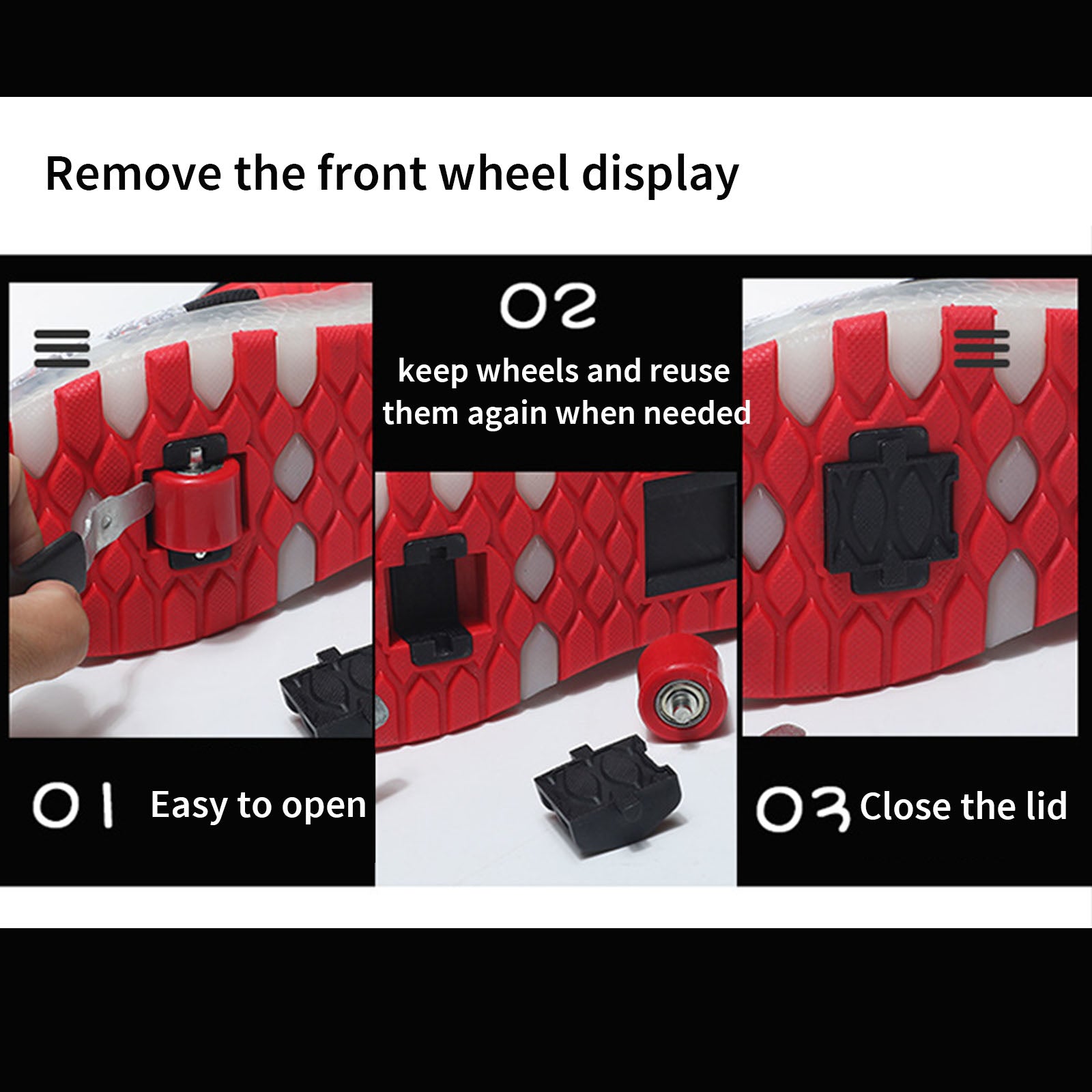 Roller Skate Sneaker Wheeled rechargeable LED Flash Light Sneakers Roller Skate Shoes For Kids With Double Wheel red&black