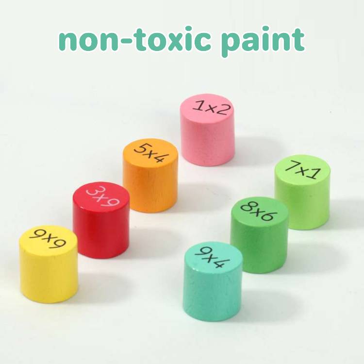 Rainbow Wooden Multiplication Board – 81-Peg Times Table Learning Aid for Kids (Ages 7+)