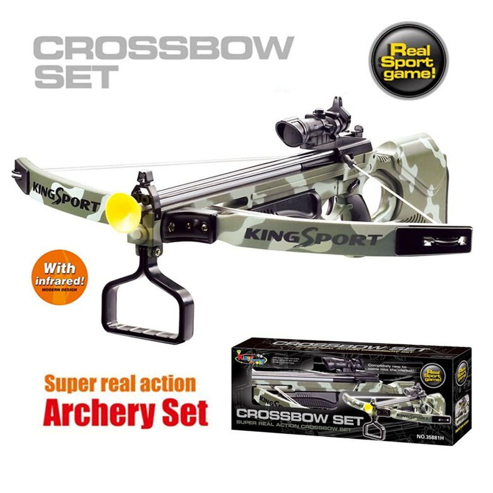 Real Action Camouflage Crossbow Archery Suction Arrows & Target Set Kids Toy