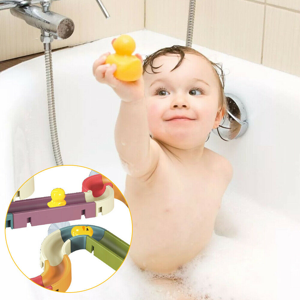 66PCS DIY Baby Kid Bath Tub Shower Toy Track Run Slide Water Play Spray Set